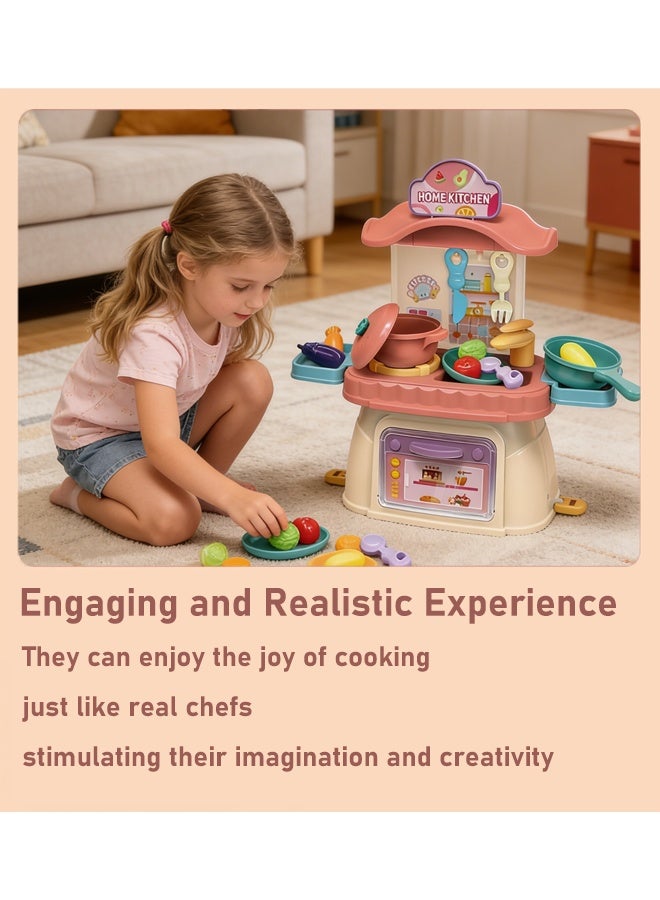 Aimayapet 22PCS Kitchen Toy Set,  Kitchen Pretend Play Toy Set, Kids Mini Kitchen Toys Simulation Cooking Set,  Multi-Functional Pretend Cooking Toys for Toddlers, Separable Design Kids Pretend Kitchen Toys with oven, vegetables for Boys, Girls, Kids, Children - Image 5